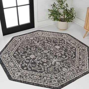 Palazzo Vine And Border Textured Weave Indoor/outdoor Area Rug